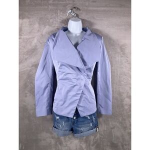 Lafayette 148 New York Stardust Blazer Womens Size 8 Purple Open Front Career